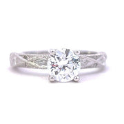 BEVERLY K 18K White Gold Diamond Solitaire Engagement Ring